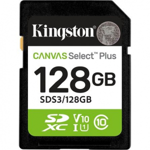 128GB Kingston Canvas Select Plus UHS-1 Class10 U1 V10 SDXC mem&oacute;riak&aacute;rtya (SDS3/128GB)