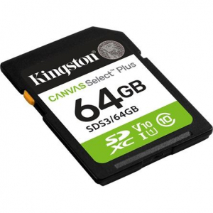 64GB Kingston Canvas Select Plus UHS-1 U1 V10 SDXC mem&oacute;riak&aacute;rtya (SDS3/64GB)