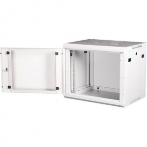 Lande PROlineB 600x450 lapraszerelt 9U 19" fali rack szekr&eacute;ny sz&uuml;rke (LN-WB-09U6045-LG-F)
