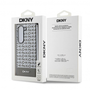 DKNY PU Leather Repeat Pattern Bottom Stripe MagSafe tok Samsung Galaxy Z Fold 6 k&eacute;sz&uuml;l&eacute;khez barna