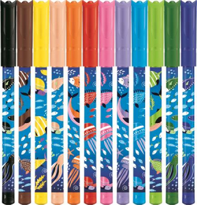 Maped Filctoll k&eacute;szlet, 2 mm, kimoshat&oacute;,  "Color`Peps Ocean Life", 12 k&uuml;l&ouml;nb&ouml;ző sz&iacute;n (IMA845701)