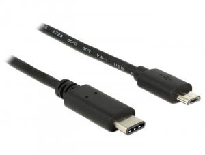 Delock 83602 USB Type-C (USB-C) 2.0 --> USB 2.0 microB 1m kábel