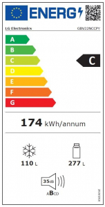 LG GBV22NCCPY alulfagyasztós hűtőszekrény ezüst