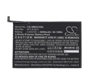 Cameron Sino Li-Polymer akku (3.85V / 6800mAh, Samsung WT-S-W11 kompatibilis) FEKETE Samsung Galaxy Tab A9 Plus 5G (SM-X216) / Galaxy Tab A9 Plus WIFI