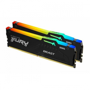 64 GB: 2 x 32 GB Kingston FURY Beast RGB DDR5  kit DIMM 3000 MHz / PC5-48000 CL36 unbuffered - on-die ECC mem&oacute;ria fekete (KF560C36BBE2AK2-64)
