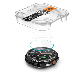 Spigen EZ FIT kijelzőv&eacute;dő &uuml;veg 2db (2.5D, 0.2mm, ultrav&eacute;kony, 9H) &Aacute;TL&Aacute;TSZ&Oacute; Samsung Galaxy Watch 8 Classic eSIM 46mm (SM-L505) / Galaxy Watch 8 Classic