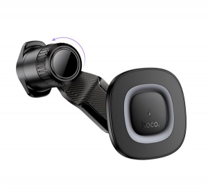 Hoco aut&oacute;s tart&oacute; (szellőzőre, m&aacute;gneses, 360&deg;, wireless, gyorst&ouml;ltő, 15W) FEKETE (HW30)