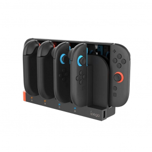 iPega SW2185 t&ouml;ltő&aacute;llom&aacute;s JoyCon kontrollerekhez Nintendo Switch 2 k&eacute;sz&uuml;l&eacute;khez fekete