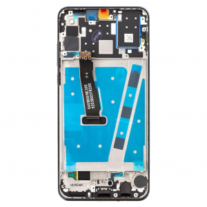 Utángyártott LCD kijelző + érintő egység + elülső burkolat Huawei P30 Lite készülékhez (48MP fotóhoz) fekete