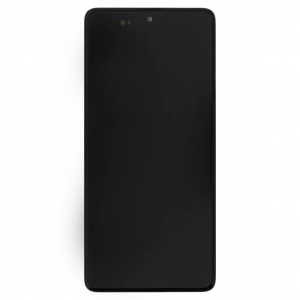 Samsung LCD kijelző + érintőegység  A715 Galaxy A71 készülékhez fekete (Service Pack)