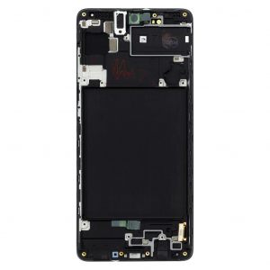 Samsung LCD kijelző + érintőegység  A715 Galaxy A71 készülékhez fekete (Service Pack)