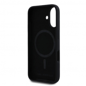 Karl Lagerfeld Liquid Silicone Karl and Choupette MagSafe tok iPhone 16 Plus készülékhez fekete