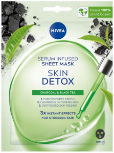 NIVEA Skin Detox Sz&eacute;rummal &Aacute;titatott F&aacute;tyolmaszk 1 db (9005800374130)