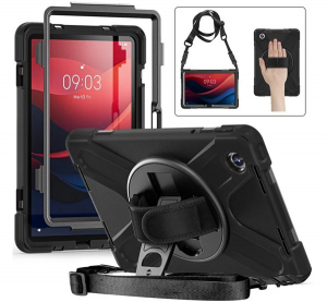 Defender műanyag telefonv&eacute;dő (&uuml;t&eacute;s&aacute;ll&oacute;s&aacute;g, kit&aacute;maszt&oacute;, 360&deg; + k&eacute;zp&aacute;nt) FEKETE Lenovo Tab M11 (TB330) "Gigapack csomagol&aacute;s" (GP-158863)