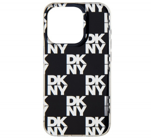 CG MOBILE DKNY CHECKERED PATTERN szilikon telefonv&eacute;dő (&uuml;t&eacute;s&aacute;ll&oacute;s&aacute;g, műanyag h&aacute;tlap) FEKETE Apple iPhone 15 Pro (DKHCP15LHDLCEK)
