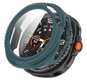 Műanyag keret (BUMPER, &uuml;t&eacute;s&aacute;ll&oacute;s&aacute;g + kijelzőv&eacute;dő &uuml;veg) S&Ouml;T&Eacute;TZ&Ouml;LD Samsung Galaxy Watch 8 Classic 46mm (SM-L500) / Galaxy Watch 8 Classic eSIM 46mm (SM-