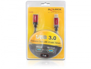 Delock 82752 USB 3.0-A apa / anya prémium hosszabbító kábel, 1 m