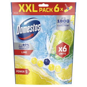Domestos WC friss&iacute;tő blokk, 6 db-os,  "Power 5", lime (KHT1181)