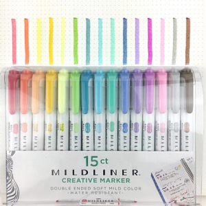 Zebra Sz&ouml;vegkiemelő k&eacute;szlet, 1,4/4 mm, k&eacute;tv&eacute;gű,  "Mildliner Highlighter", 15 k&uuml;l&ouml;nb&ouml;ző sz&iacute;n (TZ78115)