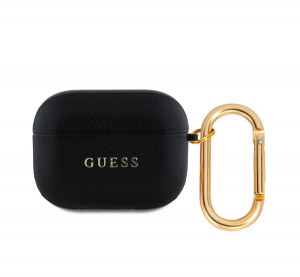 CG MOBILE GUESS PU GRAINED CLASSIC LOGO szilikon tok (karab&iacute;ner) FEKETE Apple AirPods 3 (GUA3PGUGMK)