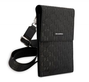 CG MOBILE KARL LAGERFELD SAFFIANO MONOGRAM k&eacute;zit&aacute;ska &aacute;ll&oacute; (univerz&aacute;lis, bőr hat&aacute;s&uacute;, v&aacute;llp&aacute;nt) FEKETE (KLWBSAMSMK)