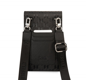 CG MOBILE KARL LAGERFELD SAFFIANO MONOGRAM k&eacute;zit&aacute;ska &aacute;ll&oacute; (univerz&aacute;lis, bőr hat&aacute;s&uacute;, v&aacute;llp&aacute;nt) FEKETE (KLWBSAMSMK)