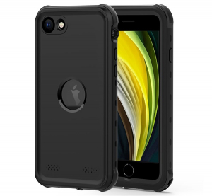 REDPEPPER v&iacute;zhatlan/v&iacute;z&aacute;ll&oacute; tok, AQUA (2 m&eacute;terig, IP68, &uuml;t&eacute;s&aacute;ll&oacute;s&aacute;g, l&eacute;gp&aacute;rn&aacute;s sarok, log&oacute; kiv&aacute;g&aacute;s) FEKETE Apple iPhone SE 3 (2022) / iPhone SE 2 (202