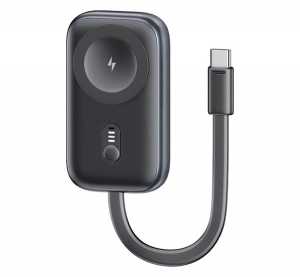 Usams v&eacute;szt&ouml;ltő (1200mAh, 2.5W, gyorst&ouml;ltő, MagSafe, Apple Watch t&ouml;ltő, LED jelz&eacute;s + fix Type-C k&aacute;bel) S&Ouml;T&Eacute;TSZ&Uuml;RKE (CD245SBWXC01)