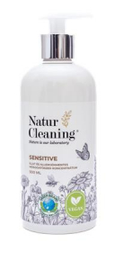 NATURCLEANING Mosogat&oacute;szer koncentr&aacute;tum, illat- &eacute;s allerg&eacute;nmentes, pump&aacute;s, 500 ml,  "Sensitive" (KHT1451)