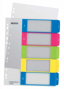 Leitz Regiszter, műanyag, A4 Maxi, 1-5,  "Wow" (E12410000)