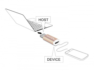 DeLock 65677 USB Type-C (USB-C) 2.0-s adapter csatlakozódugóval > USB 2.0-s Micro-B