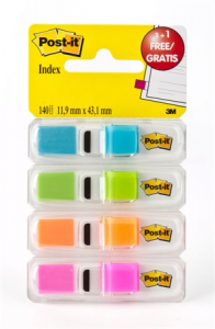 3M POST-IT Jel&ouml;lőc&iacute;mke adagol&oacute;ban, műanyag, 4x35 lap, 12x43 mm, , &eacute;l&eacute;nk sz&iacute;nek (LP6834ABX)