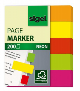 Sigel Jel&ouml;lőc&iacute;mke, pap&iacute;r, 5x40 lap, 12x50 mm,  "Neon Mini", vegyes sz&iacute;n (SIHN655)