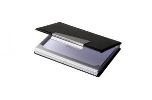 Sigel N&eacute;vjegytart&oacute; t&aacute;rca, alum&iacute;nium/műbőr, 20 db-os,  (SVZ131)