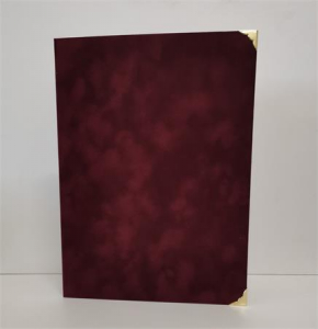 Oklev&eacute;ltart&oacute;, A4, exkluz&iacute;v, pl&uuml;ss, 4 f&eacute;m sarokkal, bord&oacute; (ISKE185)