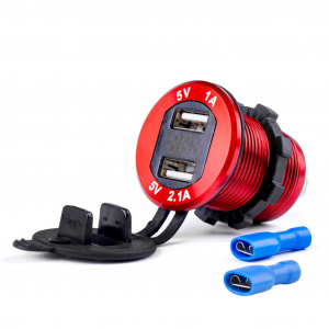 AMiO V&iacute;z&aacute;ll&oacute; T&ouml;ltő Fesz&uuml;lts&eacute;gm&eacute;rő 2xUSB 12/24V MOD-11 (0502861)