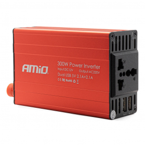 AMiO Transzform&aacute;tor 12-220V 300/600W 2xUSB (0502470)