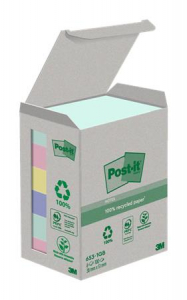 3M POST-IT &Ouml;ntapad&oacute; jegyzett&ouml;mb, 38x51 mm, 6x100 lap, k&ouml;rnyezetbar&aacute;t,  "Nature", vegyes pasztell sz&iacute;nek (LPN6531GB)