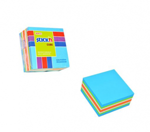 STICK N &Ouml;ntapad&oacute; jegyzett&ouml;mb, 51x51 mm, 250 lap, , neon k&eacute;k (SN21535)