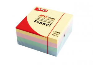 APLI &Ouml;ntapad&oacute; jegyzett&ouml;mb, 75x75 mm, 400 lap,  "Funny", pasztell (LNP10972)