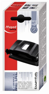 Maped Lyukaszt&oacute;, k&eacute;tlyuk&uacute;, 12 lap, f&eacute;m,  "Essentials 12", fekete (IMA401111)