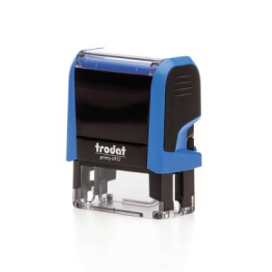 TRODAT B&eacute;lyegző,  "Printy 4912", k&eacute;k h&aacute;z, fekete p&aacute;rn&aacute;val (IT4912K)