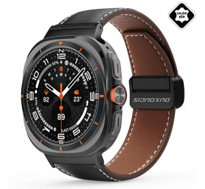 Dux Ducis YA p&oacute;tsz&iacute;j (egyedi m&eacute;ret, val&oacute;di bőr, m&aacute;gneses) FEKETE Samsung Galaxy Watch Ultra eSIM 47mm (SM-L705) (GP-162532)