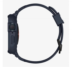 Spigen RUGGED ARMOR PRO p&oacute;tsz&iacute;j (egyedi m&eacute;ret, szilikon, &uuml;t&eacute;s&aacute;ll&oacute;s&aacute;g + szilikon keret) SZ&Uuml;RKE Apple Watch Series SE 44mm / Watch Series SE 2 44mm / Wa