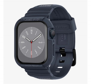 Spigen RUGGED ARMOR PRO p&oacute;tsz&iacute;j (egyedi m&eacute;ret, szilikon, &uuml;t&eacute;s&aacute;ll&oacute;s&aacute;g + szilikon keret) SZ&Uuml;RKE Apple Watch Series SE 44mm / Watch Series SE 2 44mm / Wa