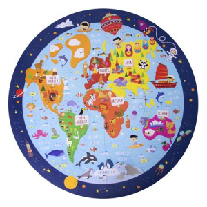 APLI Puzzle, k&ouml;r alak&uacute;, 48 darabos,  Kids "Circular Puzzle", vil&aacute;gt&eacute;rk&eacute;p (LCA18201)