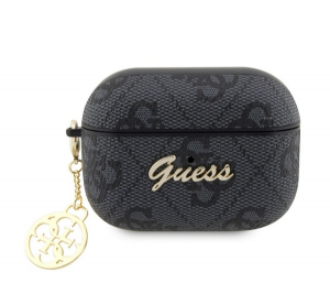 CG MOBILE GUESS SCRIPT CHARMS szilikon tok (textil minta, telefond&iacute;sz) FEKETE Apple AirPods Pro 2 (GUAP2G4GSMK)