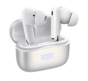 Remax bluetooth f&uuml;lhallgat&oacute; SZTEREO (v5.4, TWS, mikrofon, akt&iacute;v zajszűrő, LED kijelző + t&ouml;ltőtok) FEH&Eacute;R (JZ01)