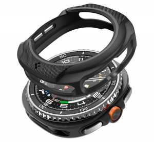 Spigen LIQUID AIR szilikon &oacute;ra keret (&uuml;t&eacute;s&aacute;ll&oacute;s&aacute;g) FEKETE Samsung Galaxy Watch 8 Classic eSIM 46mm (SM-L505) / Galaxy Watch 8 Classic 46mm (SM-L500) (