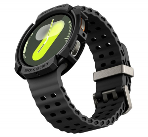 Spigen RUGGED ARMOR műanyag óra keret (ütésállóság) FEKETE Samsung Galaxy Watch 8 eSIM 40mm (SM-L325) / Galaxy Watch 8 40mm (SM-L320) (ACS10004)